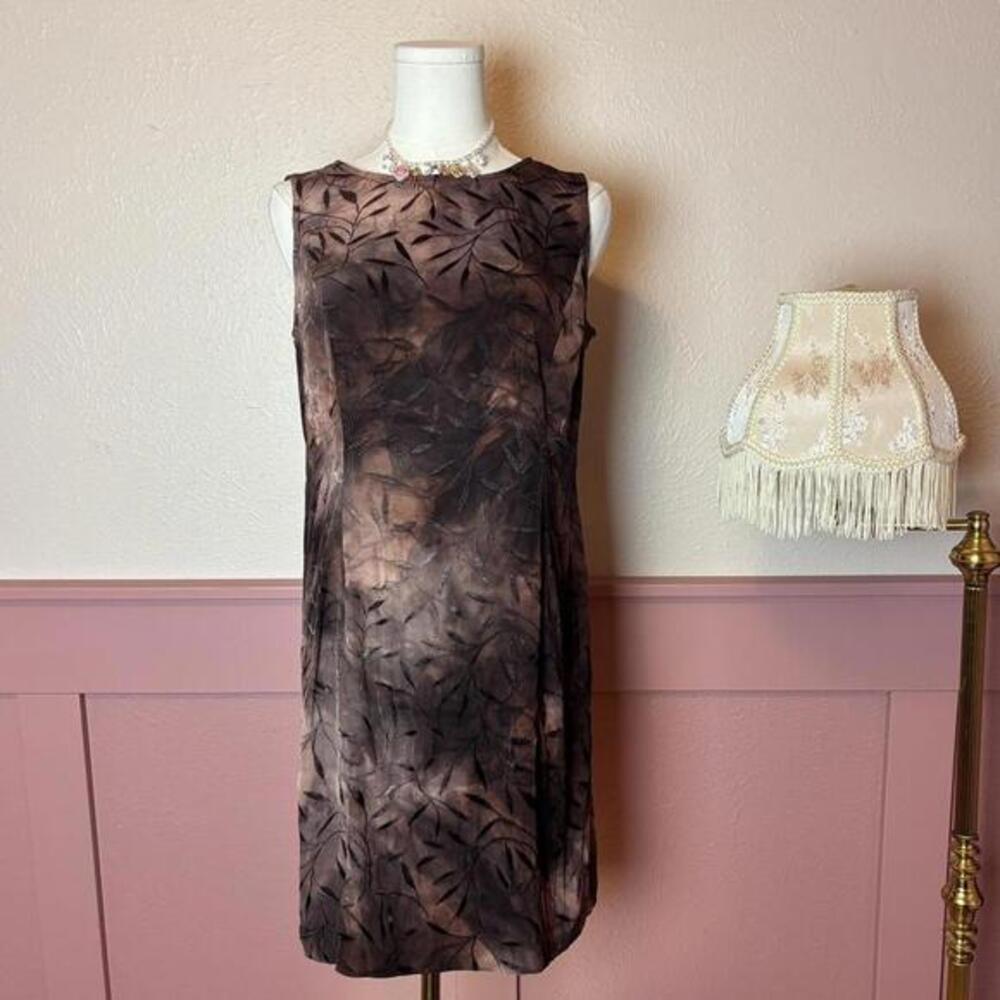 fairy boho whimsy vtg embroidered midi dress  saint tropez west sz 10 brown